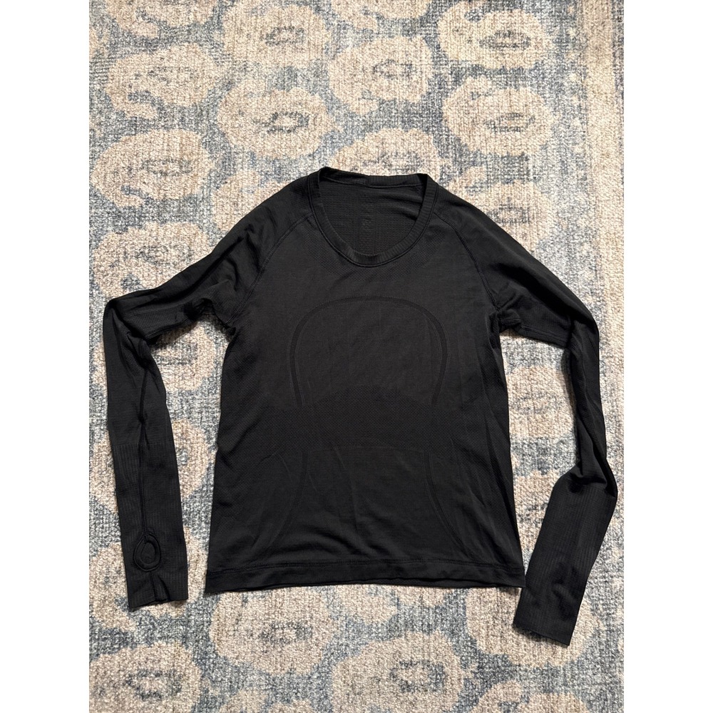 Lululemon Swiftly Tech Long-Sleeve Shirt 2.0 Black Size 6 Great Condition